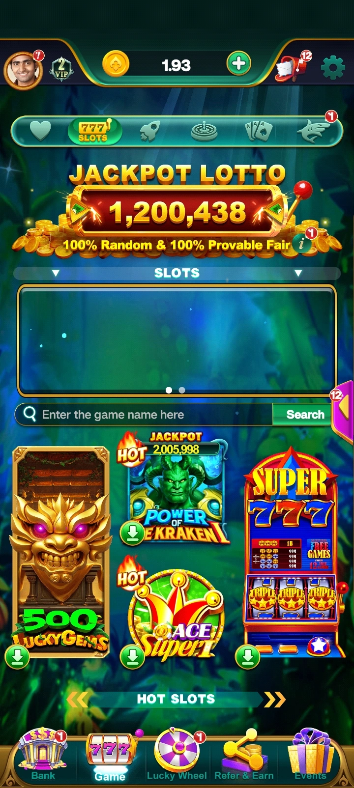 Slots Spin app interface 3