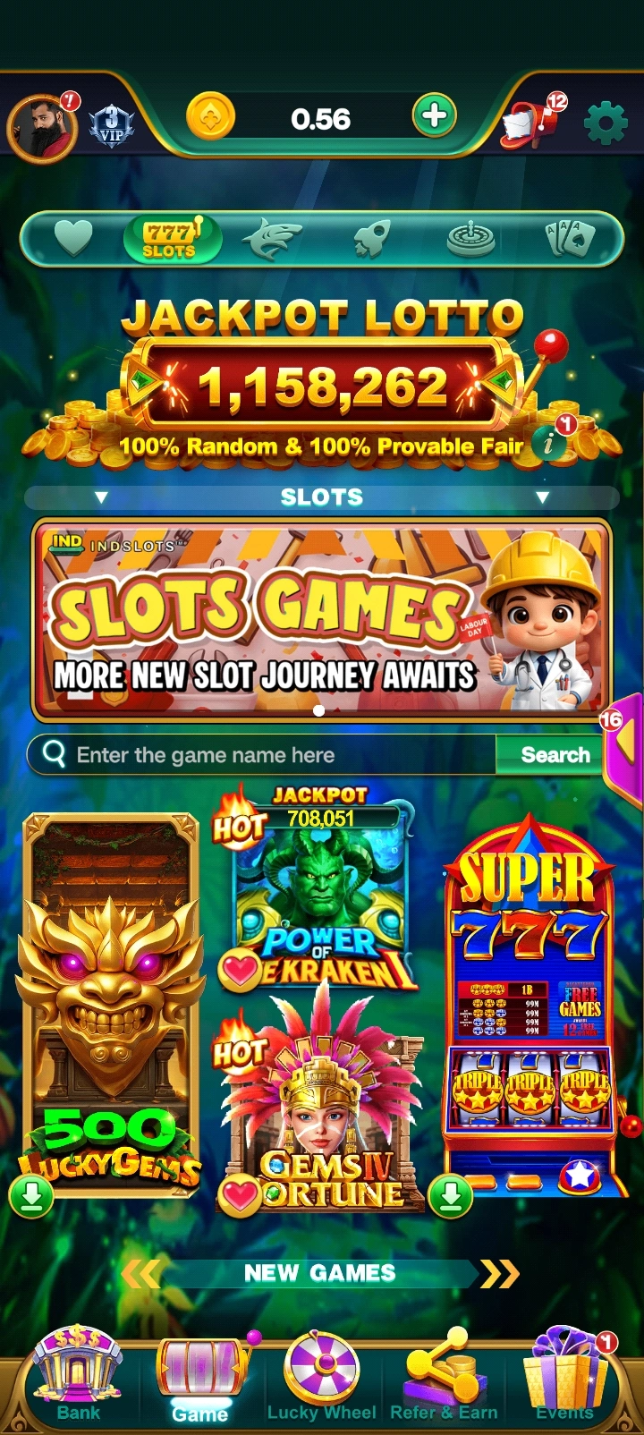 Indslots app interface 4