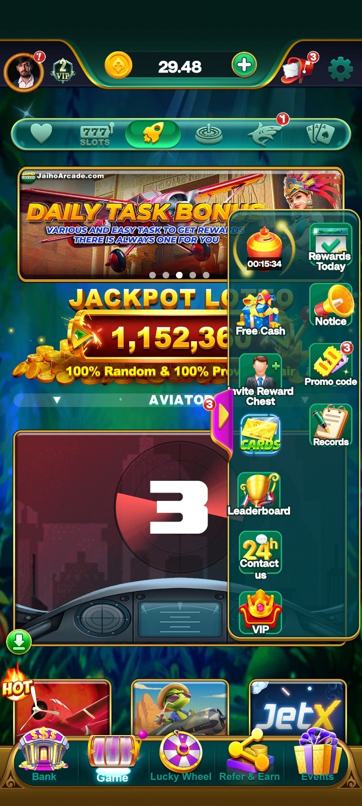 Jaiho Arcade app interface 3