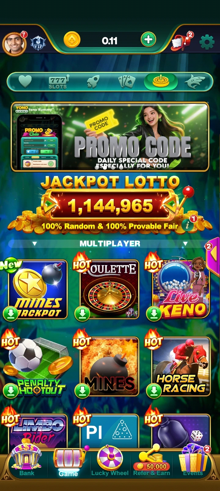 yono rummy app interface 1