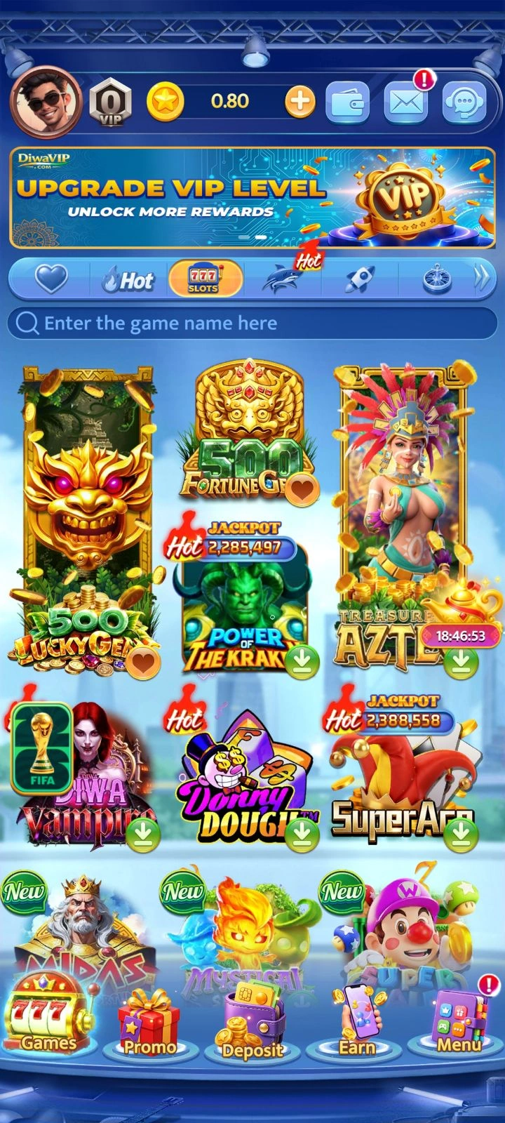 Diwavip Game app interface 3