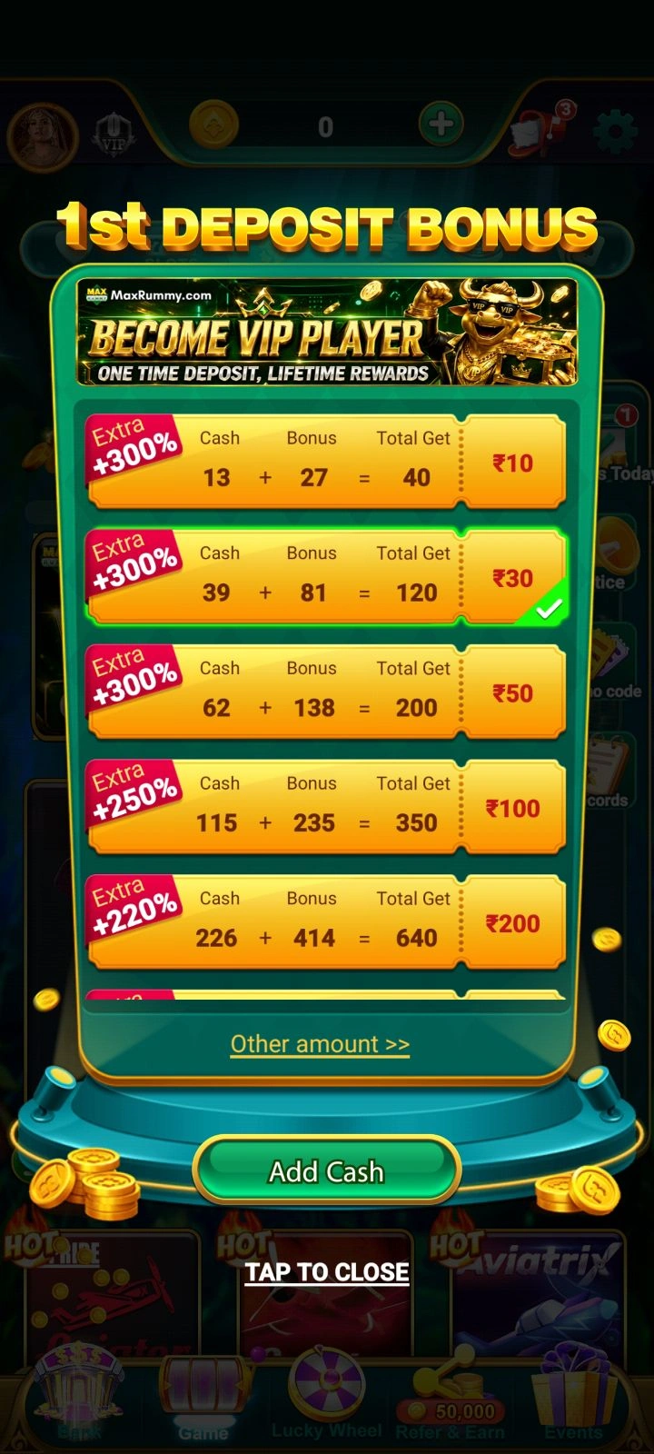 Maxrummy app interface 4