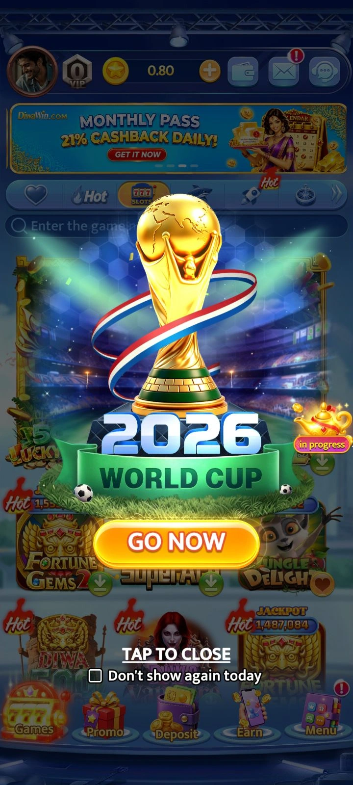 Diwa Win app interface 2