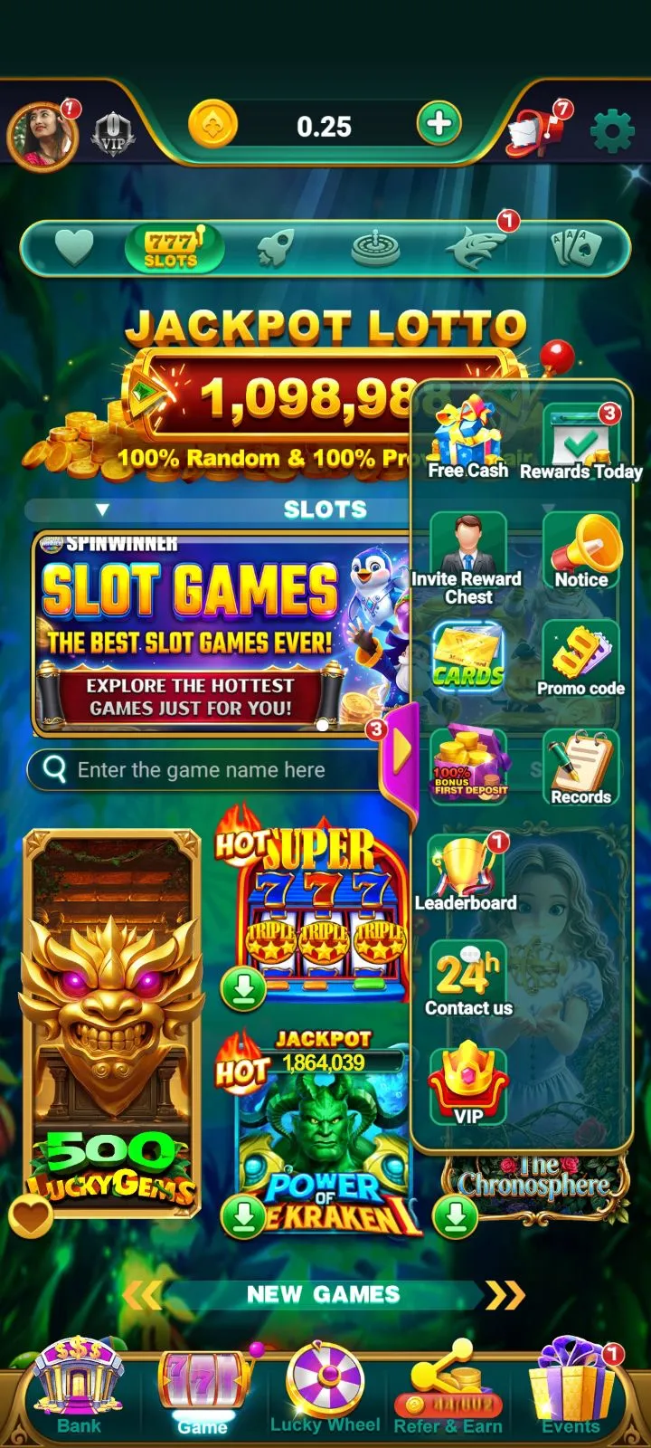 Spin Winnner app interface 2