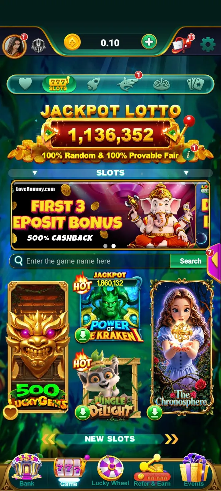 Love Rummy app interface 2
