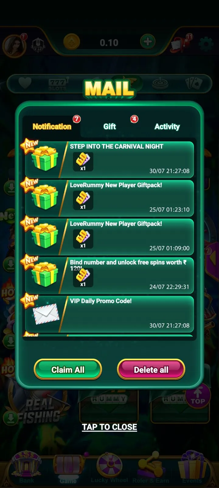 Love Rummy app interface 4
