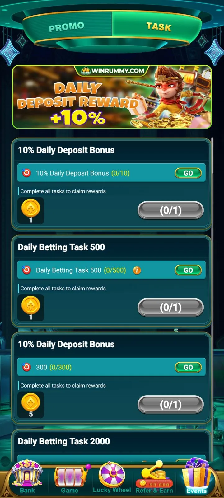 Win Rummy app interface 2