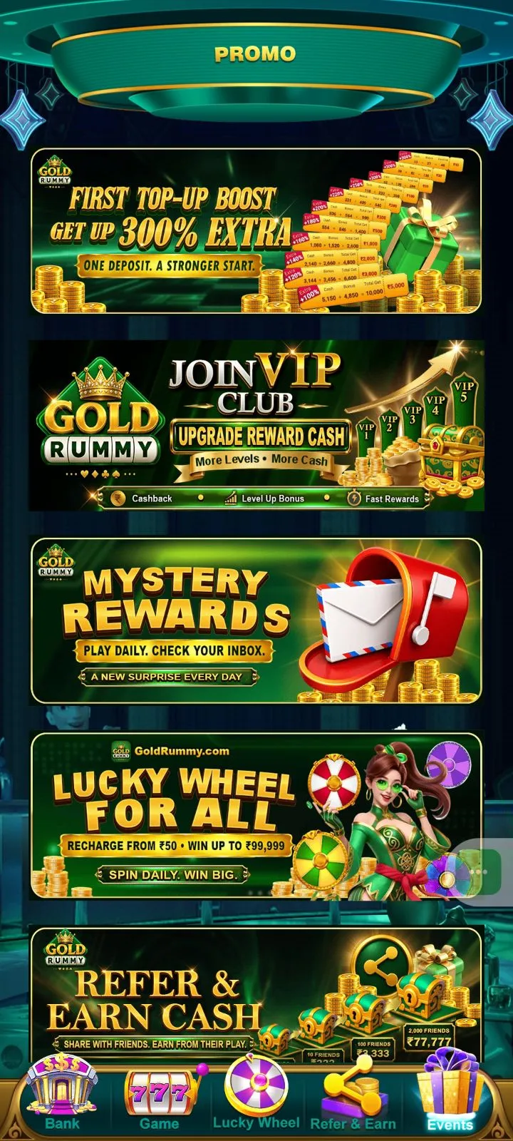 Gold Rummy app interface 2