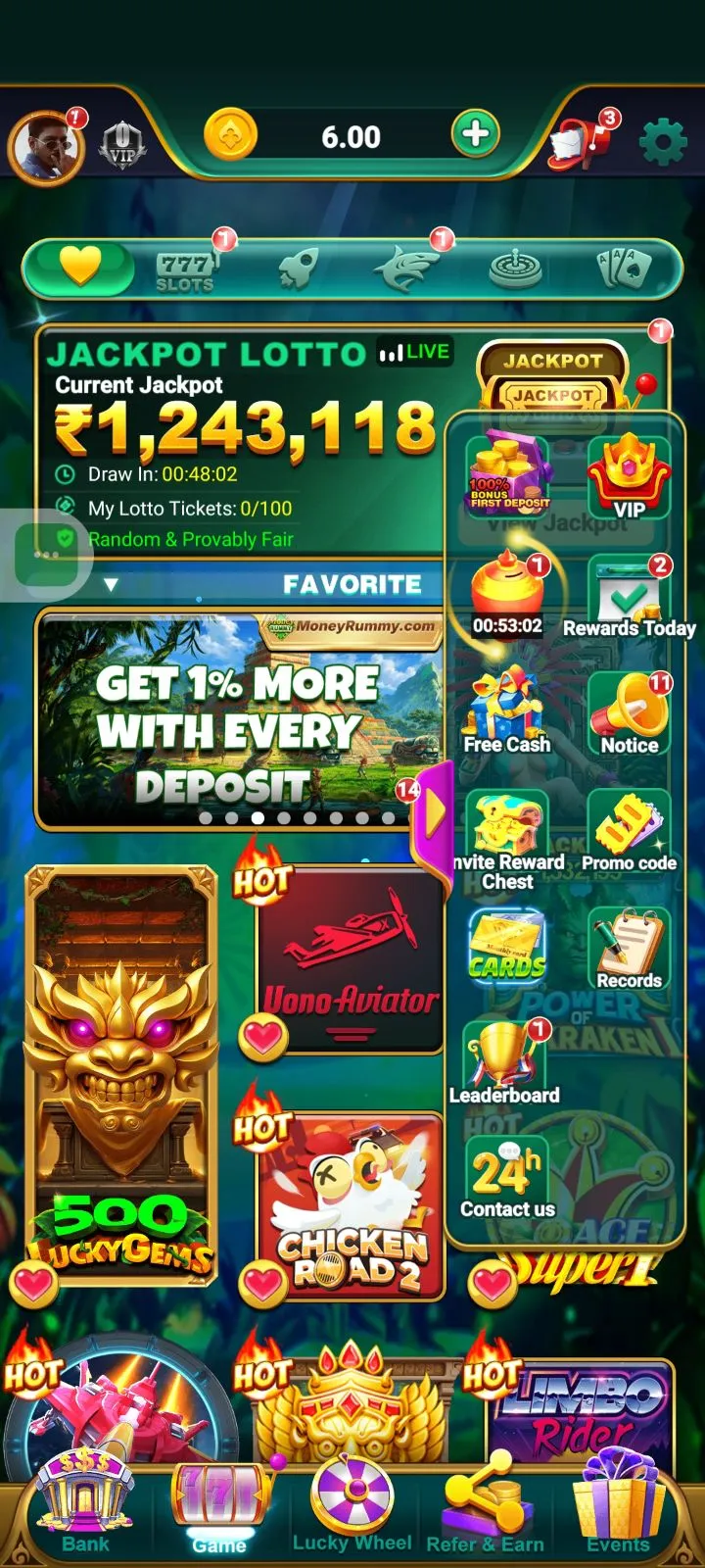 Money Rummy app interface 2