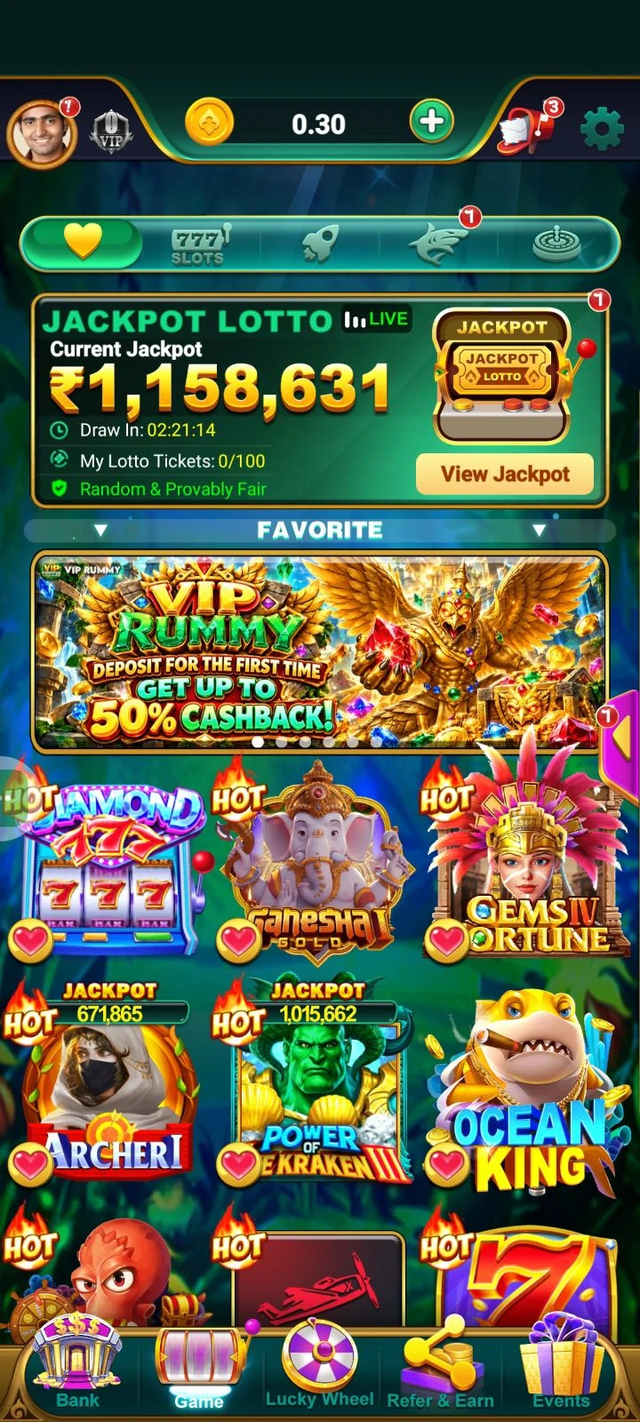 VIP Rummy app interface 2